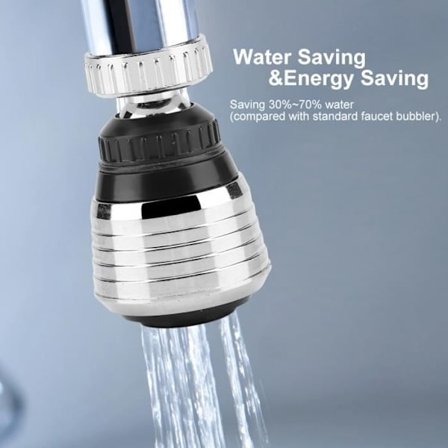 360° Drejelig Køkkenhanehoved, Vandbesparende, Filterdyse, Badekar Luftblander