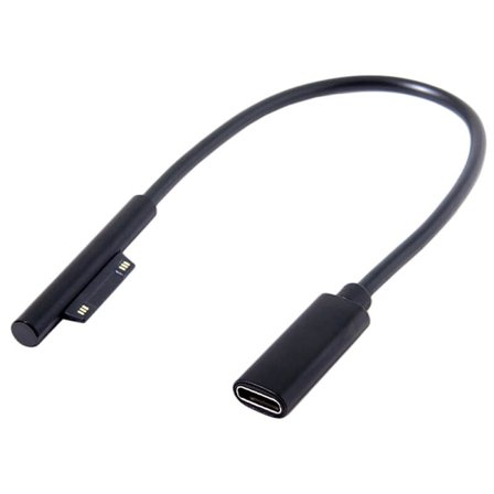 Type-C Usb-C Dc 15V Hon till Surface Pro3 Pro4 Pro5 Pro6 Book Pro Laddad Strömförlängningsomvandlare Kabel Sladd Svart