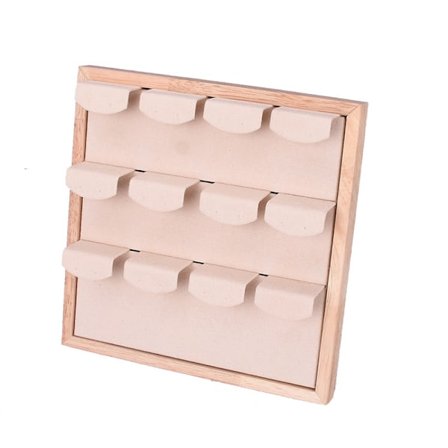 Øredobb-displaystativ Smykke-displaybrett Ørepynt-holder - 2 stk. (beige, mørkegrå)