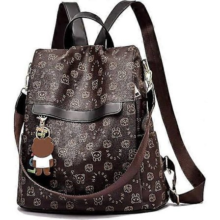 Søt bjørn skolesekk kvinnelig student mykt lær tegneserie dame ryggsekk