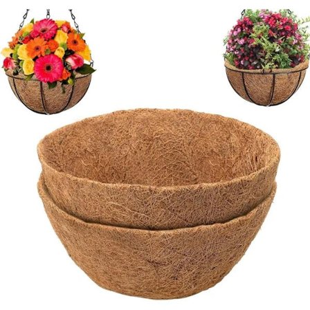 QD-Blomkruka Sisus Vaihto Pyöreä Luonnollinen Kookos Sisus Riippuvaan Blomkrukaan (2 kpl - 25cm)