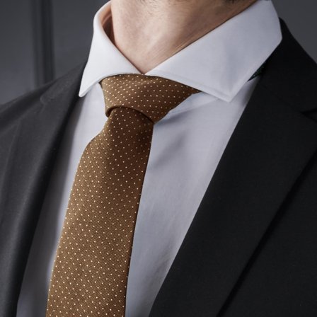 Brown Polka Dot Silk 8cm Tie for Men - Patterned Ties