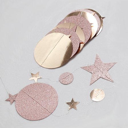 Glitter Papir Garland Lille Rund Fest Dekoration Banner 16 Meter