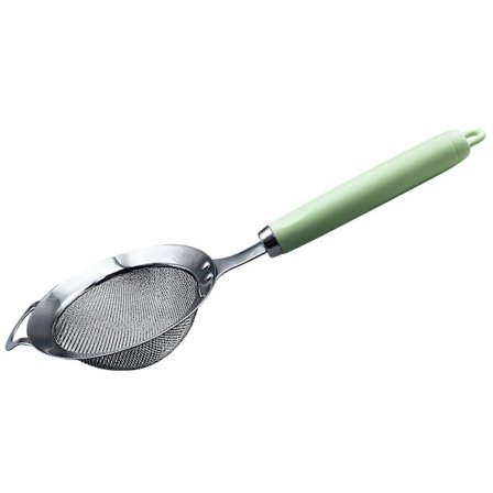 Pieni hienosilmäinen siivilä kahvalla, hieno 40 mesh -siivilä keittiön ruoanlaittoon, 304 ruostumattomasta teräksestä valmistettu seula, vaaleanvihreä