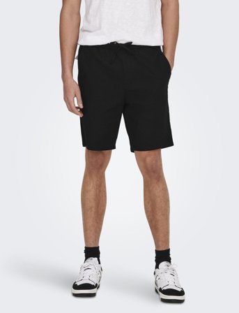 ONLY & SONS Onslinus 0007 Cot Lin Shorts Noos - Black - XXL
