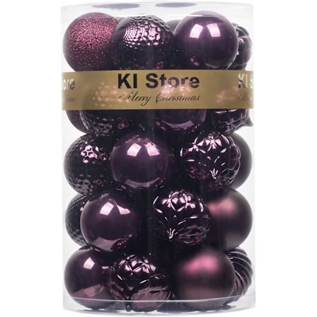 Magenta Violetit Joulupallot 34 kpl 6 cm Joulukuusen Koriste