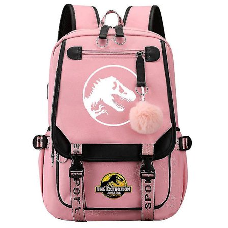 Jurassic Park Dinosaur Unisex Skolevesker - Canvas Laptop Ryggsekk For Barn, Tenåringer & Voksne