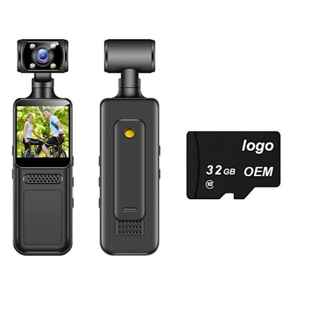 HD Kroppskamera: Brottsbekämpningsinspelare med Ryggklämma