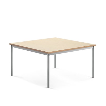 Tisch SONITUS, 1200x1200x600 mm, Linoleum beige, alugrau