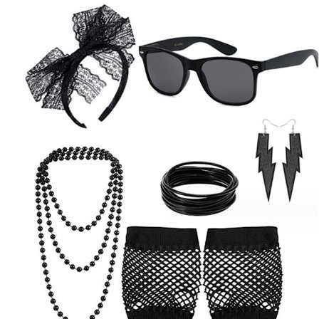 80-tals Damkläder Accessoar 6-delars Set