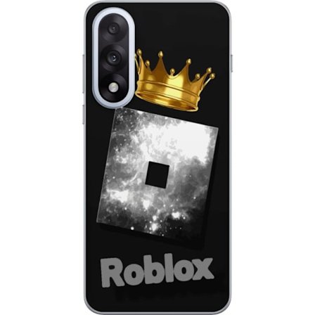 Kompatibelt Mobildeksel til Motorola OnePlus Nord 5 Minimalistisk svart og sølvfarget Roblox-symbol med gylden krone og luksuriøs gamer-estetikk på
