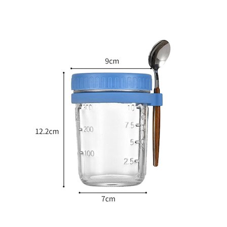 4 beholdere til overnight oats med låg og ske glas masonjar til overnight oats utætte