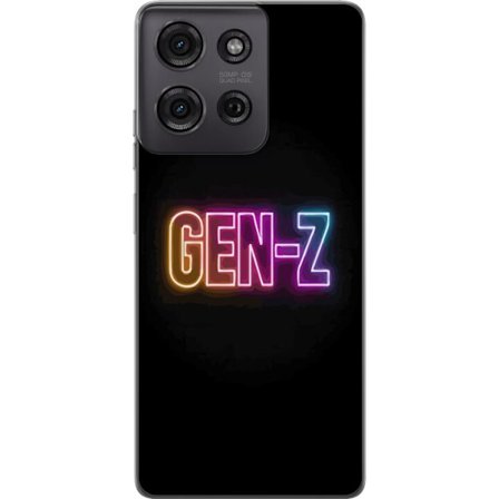 Kompatibel Mobilcover til Motorola Motorola Moto G75 Neontekst Gen Z i farverigt lys mod en mørk baggrund i moderne digital stil