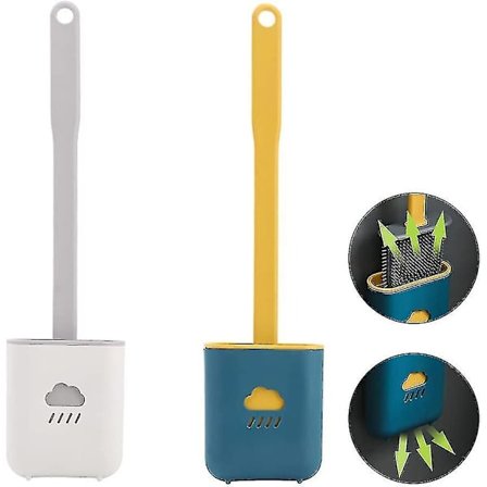 Silikon toalettbørste, 2 stk. antibakteriell silikon toalettbørste