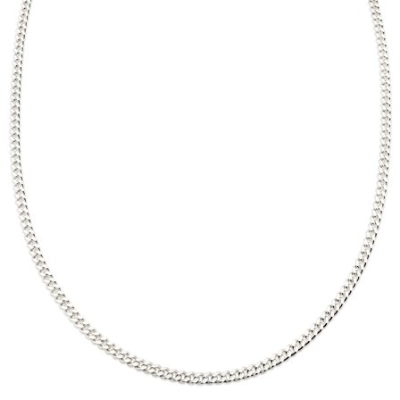 Argentia | Uncoated Raw 925 Sterling Silver 4 mm Curb Chain Necklace for Men - Chain necklaces