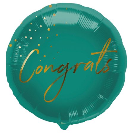 Folieballon Congrats Grøn & Guld