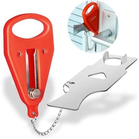 Dør lås for hjemmet, bærbar dør lås for hotellrom og soverom, ekstra sikkerhet og personvern, solid, avtagbar, ingen dør