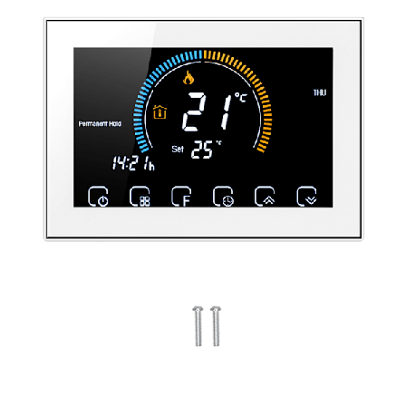 Husholdnings smart termostat med LCD-bakgrunnsbelysning temperaturkontroll for vann, gass, AC 95-240V (BHT8000GCBlanc)