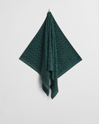 GANT - Jacquard fiskebensmønster håndkle 70x140cm tartan green