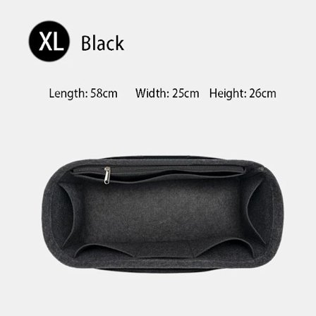 TINBERON Insatsorganisatör Stor Kapacitet Resväska Specialfoder Väska Filt Tyg Sida Drag Typ fodrad Väska Smink Kosmetikväska