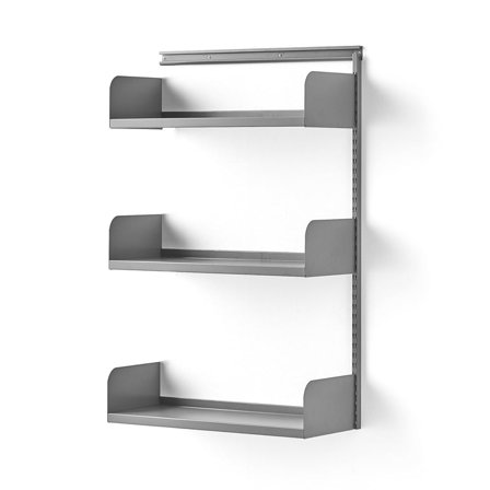 Wandregal SHAPE, Erweiterungsmodul, 1237 x 800 x 300 mm, Metall alugrau