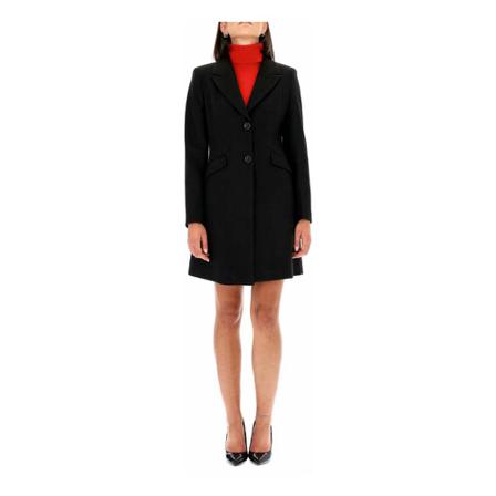 Fracomina, Single-Breasted Coats Zwart, Dames, Maat:L