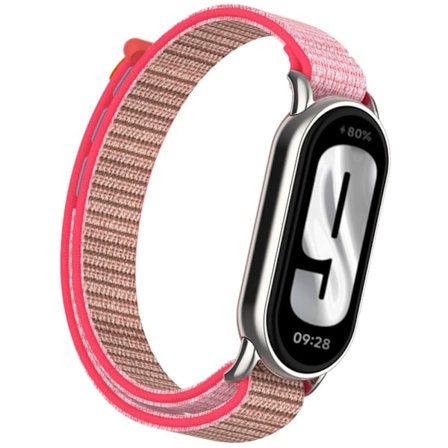 Xiaomi Mi Band 9 / Smart Band 8 Klockarmband Nylon Loop Justerbart handledsband - Neon