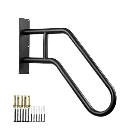 Sikker Pipe Trappehåndtak Trappehåndtak Jern For Veggmontert Trapper Innendørs Og Utendørs Svart