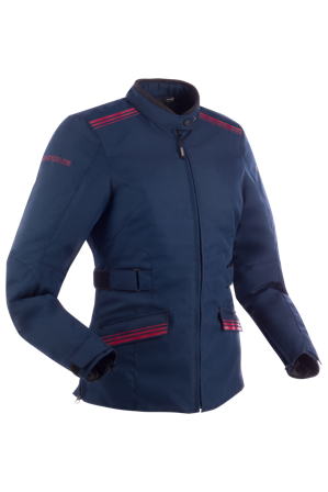Motorjas Dames Bering Shine Marineblauw/Bordeauxrood XL