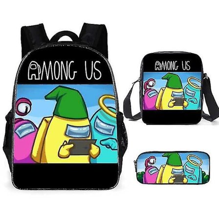 Among Us Børne Rygsæk Trykt Rygsæk Tredelt Sæt Piger Skole Taske Frokost Taske Blyant Taske