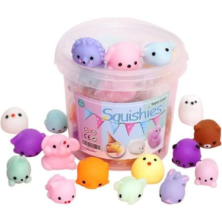 Squishies Squishy Legetøj 24stk Party Favors Til Børn Mochi Squishy Legetøj Moji Børn Mini Kawaii Squishies Mochi Stressaflastning Angst Legetøj 