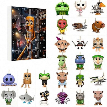 Tung Tung Tung Sahur 24 Dagers Adventskalender 2025, 2d Akryl Nøkkelring Brainrot Italiensk Dyregave Til Barn[HK]