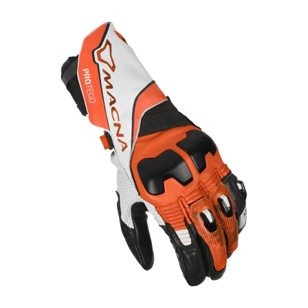 Rękawice Motocyklowe Macna Protego Złamany Biały/Pomarańczowy/Czarny L