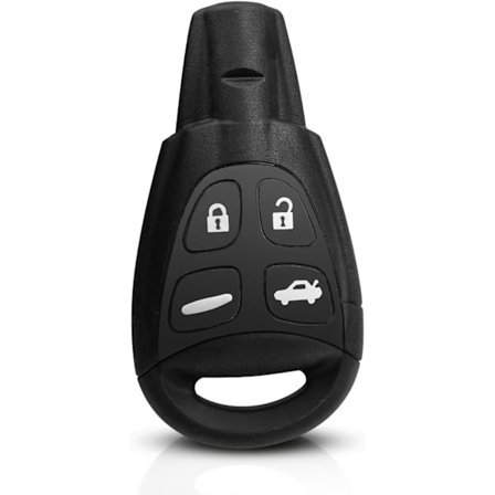 Nyckelbricka Fjärrkontroll Ersättning Passar Saab 9-3 9-5 2003-2011, 4 Knappar 433MHZ ID46 Chip Nyckellös Fjärrkontroll Ersätter 12783781, FCC ID