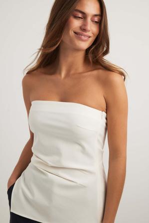 NA-KD Haut bandeau asymétrique - Hauts froncés - Blanc - EU 42