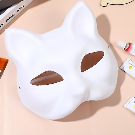 Diy Anime Foxes Maske Japansk Cosplay Rave Håndmalt Kattemasker Maskerade