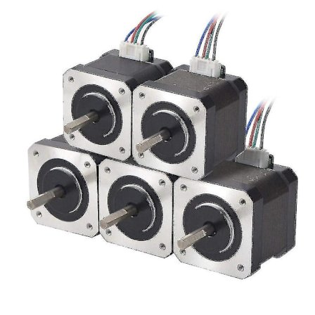 5 Pakke Nema 17 Steppermotor 45nm 1.5a 12v 39mm 4 Ledninger 1m 1.8 For 3d-printere