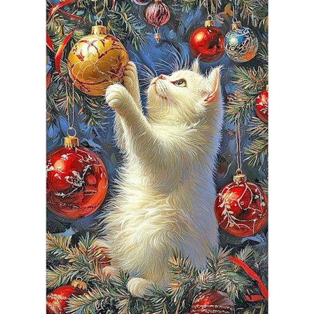 Katte Diamant Kunst Sæt til Voksne, 5D Diamant Maleri Sæt til Begyndere, DIY Fuld Bor Diamanter Prikker Ædelsten Kunst Maleri og Håndværk til 