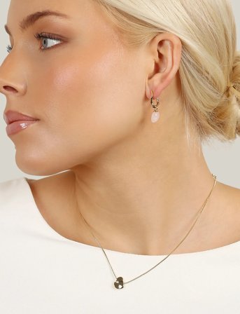 SNÖ of Sweden Hilma Small Ring Pendant Ear G/White - Onesize - Gold - ONE SIZE