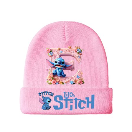 Disney Stitch Bokstav A-Z Trykkdesign Dame Lue, Elastisk Løs Passform, Høst/Vinter Varm Unisex Hatt, Lett og [DB]