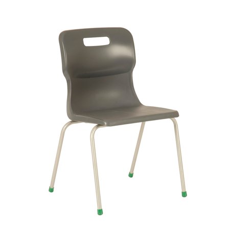 4 leg plastic school chair, H 460 mm, charcoal