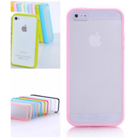 Frostat Transparent skal med färgad ram iPhone 5/5S/SE