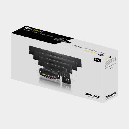 Elektriskt trimplanskit Zipwake 450-S PRO Chine Kit Box, passar planande + halvplanande skrov, för båtar 23 - 26 fot (7 - 8 meter), plast, med interce