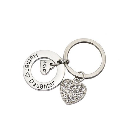 Nyckelring Mor och Dotter Nyckelring Hjärta Bilnyckelring Plånbokshänge Kreativ Metallnyckelring (Silver) (1st)