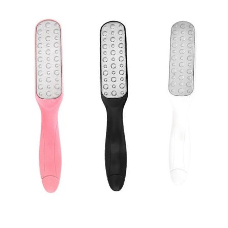 Fotfil 3 st, Pedikyrverktyg för att ta bort död hud, Dubbelsidig fotborste för torra och våta fötter