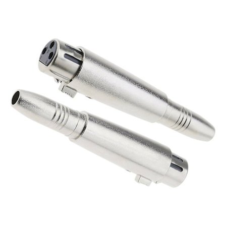 XLR Hon 3-polig till 6,35 mm Hon Stereo Jack Audio Adaptrar (silver)(2 st)