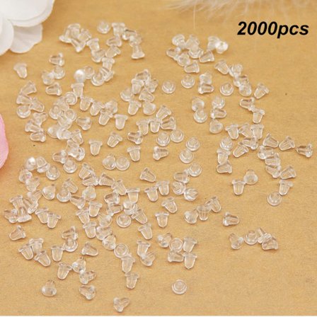 Ørestikker til ørestikker 2000 stk. Ørestikker bløde klare øre sikkerhedspuder bagstop kugle kobling stopper udskiftning til fiskekrog ørestikker 