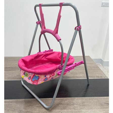 Lekset med hopfällbar dockvagn, docksäng, dockstol, snurrande docktillbehör (Vagga)