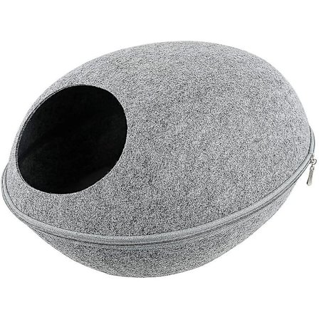 Filthattig katt hule seng med avtakbar og sammenleggbar glidelås topp