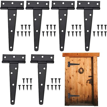 Pakkaus, jossa 6 saranaa, T-muotoiset oven saranat, taittosaranat, 100 mm:n raskaat oven saranat, ruuveilla, kaapin oven saranat, sopivat 